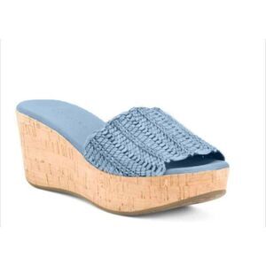 CHOCOLAT BLU Ocean Yoko Wedge Slide Sandal Size 9